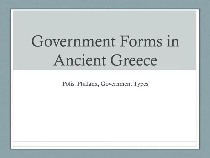 government forms in ancient greece