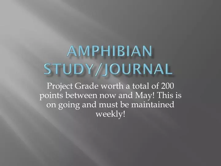 amphibian study journal