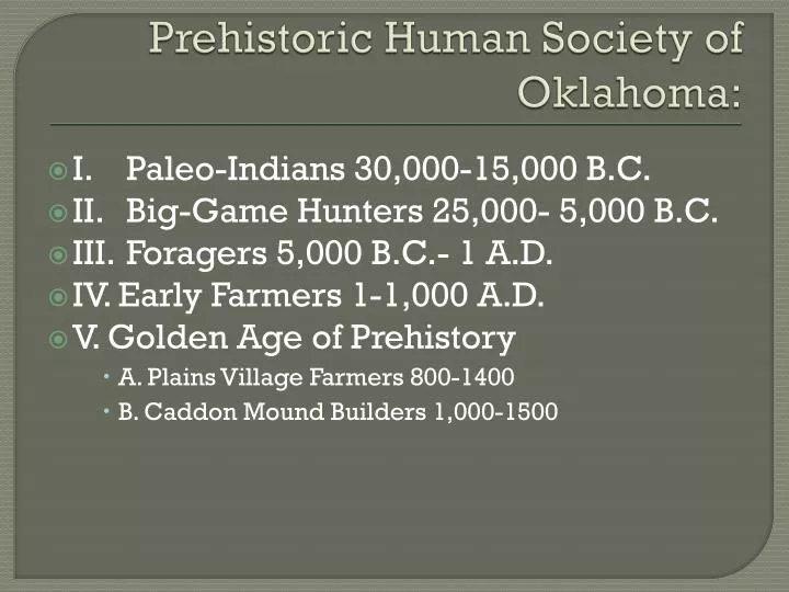prehistoric human society of oklahoma