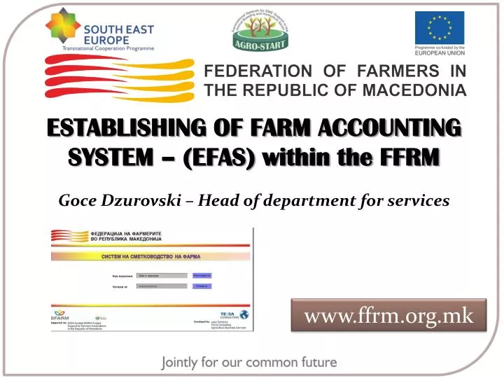 establishing of farm accounting system efas within the ffrm