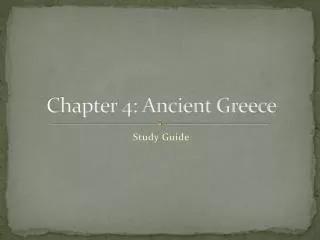 Chapter 4 : Ancient Greece