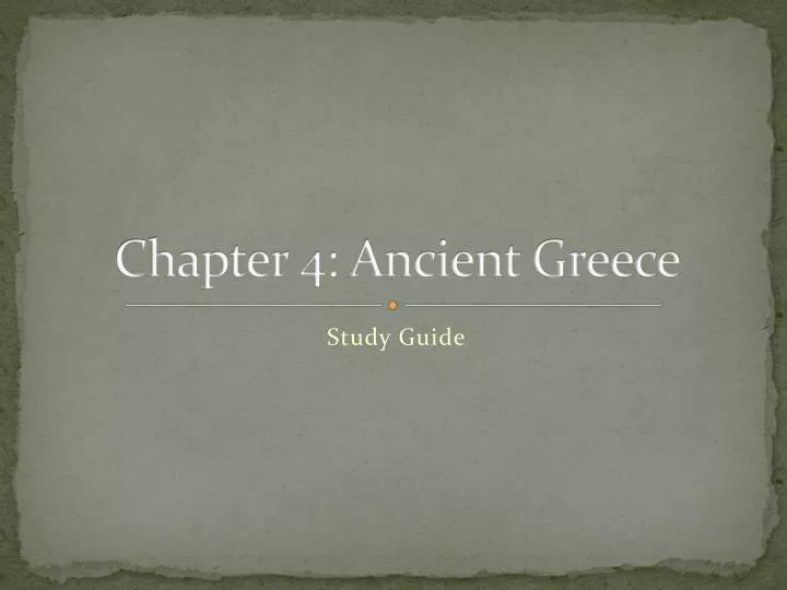 chapter 4 ancient greece