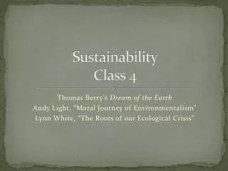 Sustainability Class 4