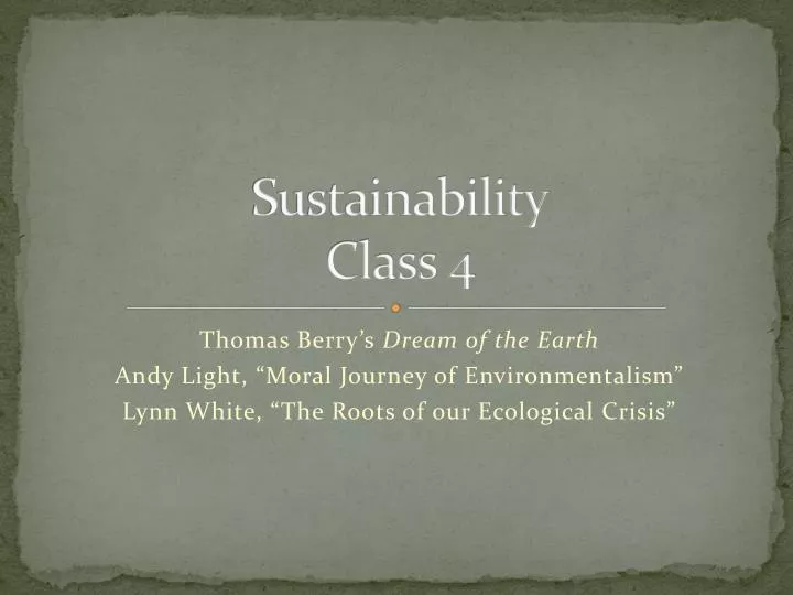 sustainability class 4