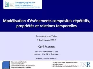 mod lisation d v nements composites r p titifs propri t s et relations temporelles