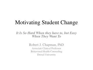 Motivating Student Change