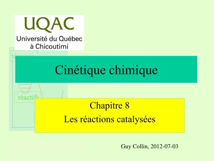 cin tique chimique