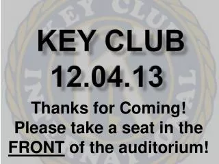 Key Club 12.04.13