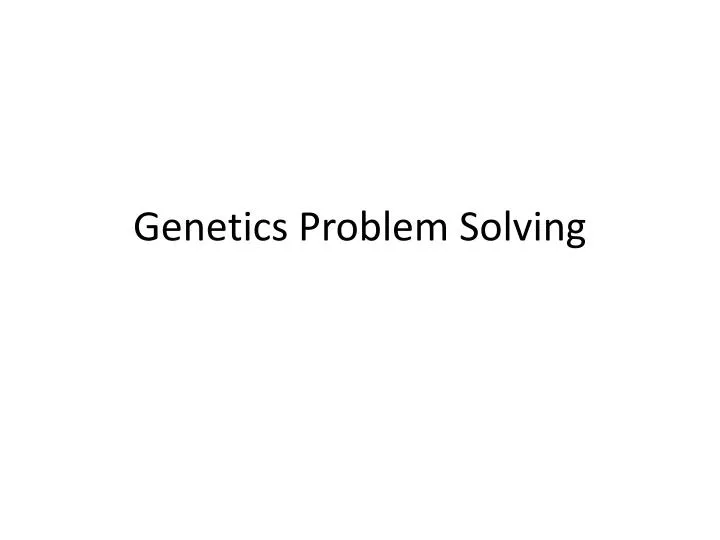 enrichment activity genetics problem solving