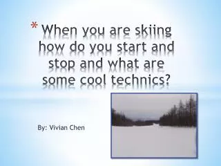 When you are skiing how do you start and stop and what are some cool technics?