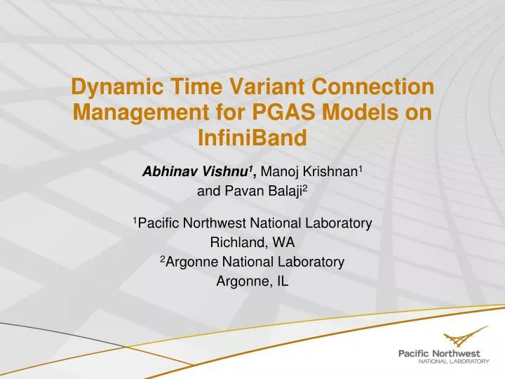 dynamic time variant connection management for pgas models on infiniband