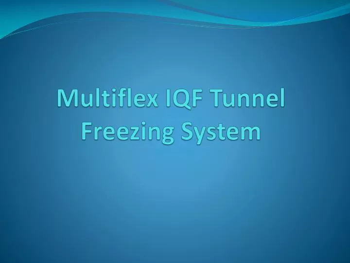 multiflex iqf tunnel freezing system