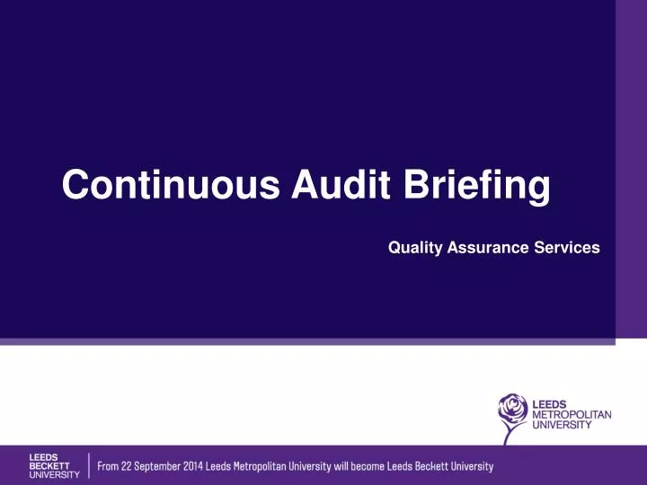 continuous audit briefing