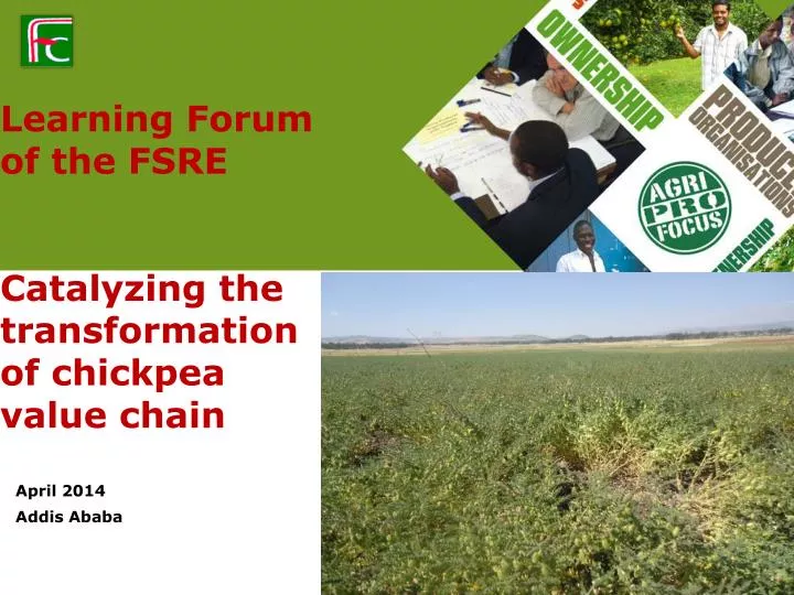learning forum of the fsre catalyzing the transformation of chickpea value chain