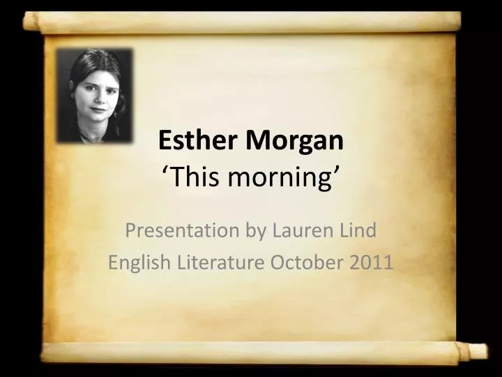 esther morgan this morning