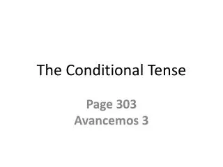 The Conditional Tense