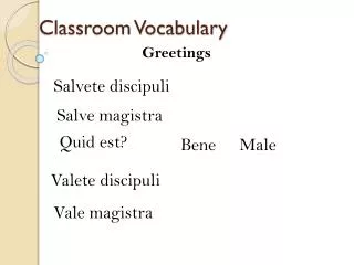 Classroom Vocabulary