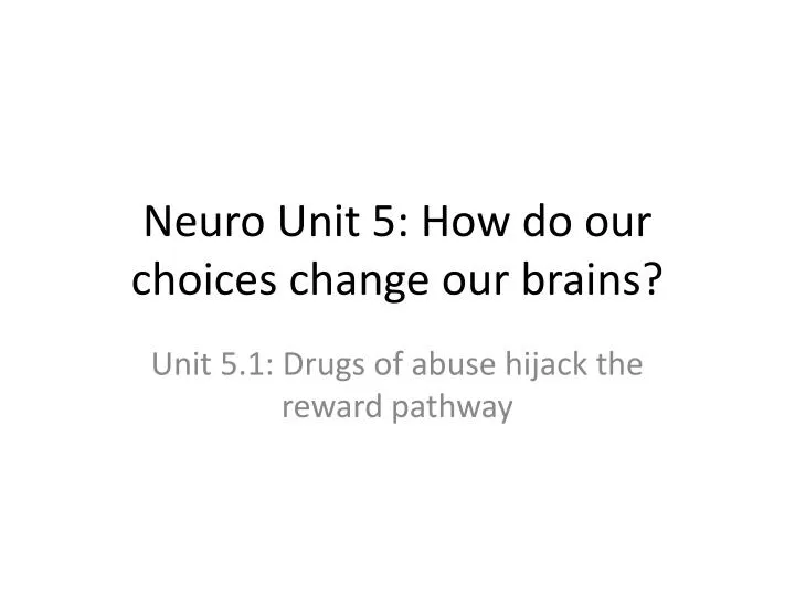neuro unit 5 how do our choices change our brains