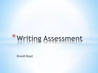 Writing Assessment