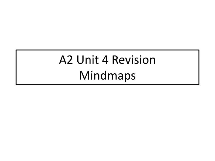 a2 unit 4 revision mindmaps