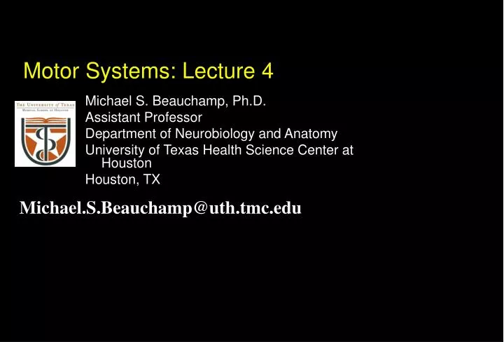 motor systems lecture 4