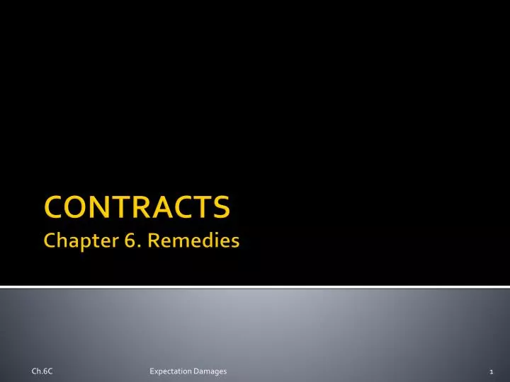 contracts chapter 6 remedies