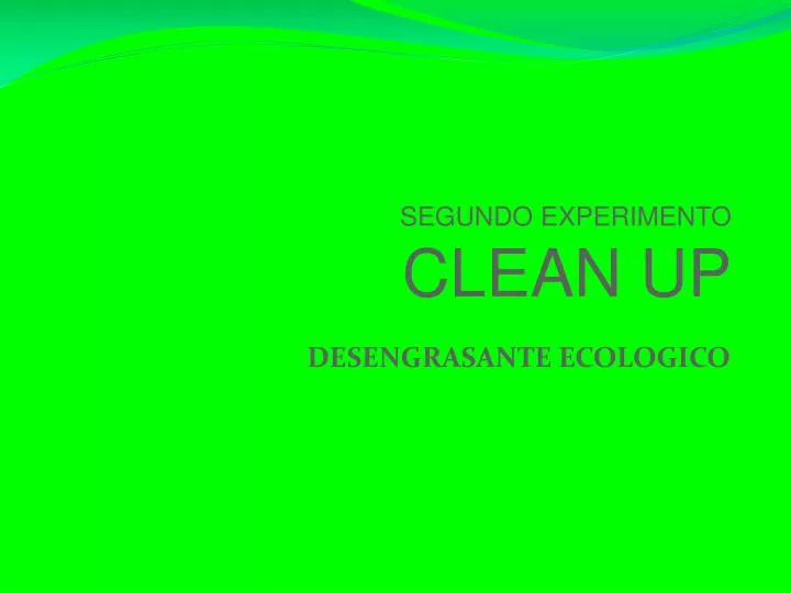segundo experimento clean up