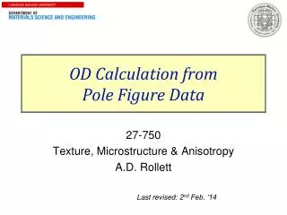 OD Calculation from Pole Figure Data