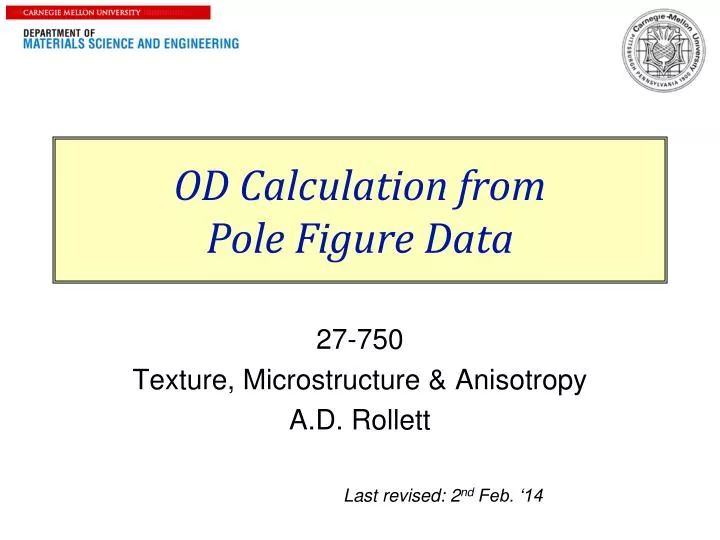 od calculation from pole figure data