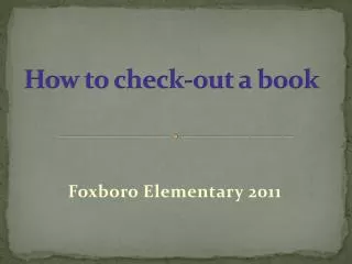 How to check-out a book