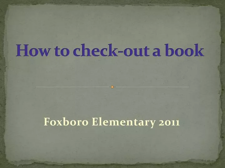 how to check out a book