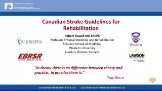 Canadian Stroke Guidelines for Rehabilitation
