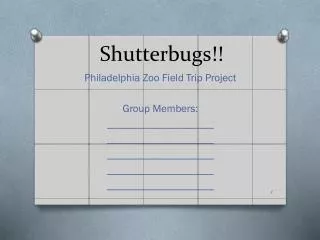 Shutterbugs!!