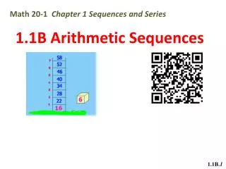 Math 20-1 Chapter 1 Sequences and Series