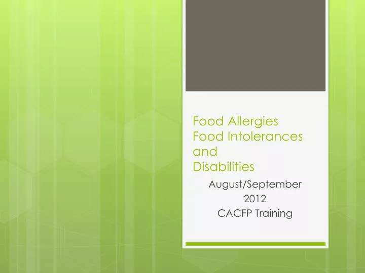 food allergies food intolerances and disabilities