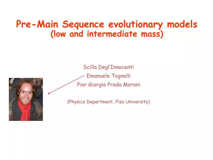 pre main sequence evolutionary models low and intermediate mass