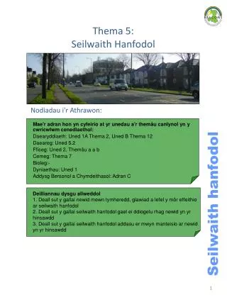 Thema 5: Seilwaith Hanfodol