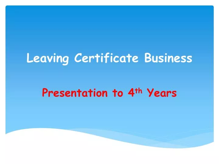 leaving certificate business