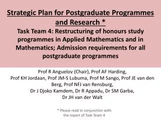 Honours in Applied Mathematics Program
