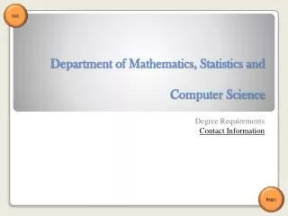 Department of Mathematics, Statistics and Computer Science