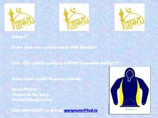 Salamz ! Order your new custom made MSA H oodie !!!