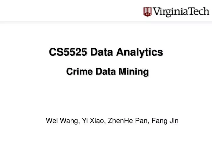 cs5525 data analytics crime data mining
