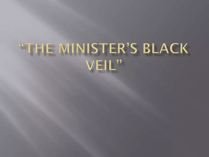 the minister s black veil