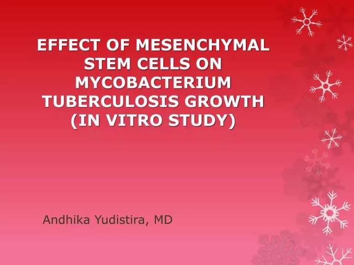 effect of mesenchymal stem cells on mycobacterium tuberculosis growth in vitro study