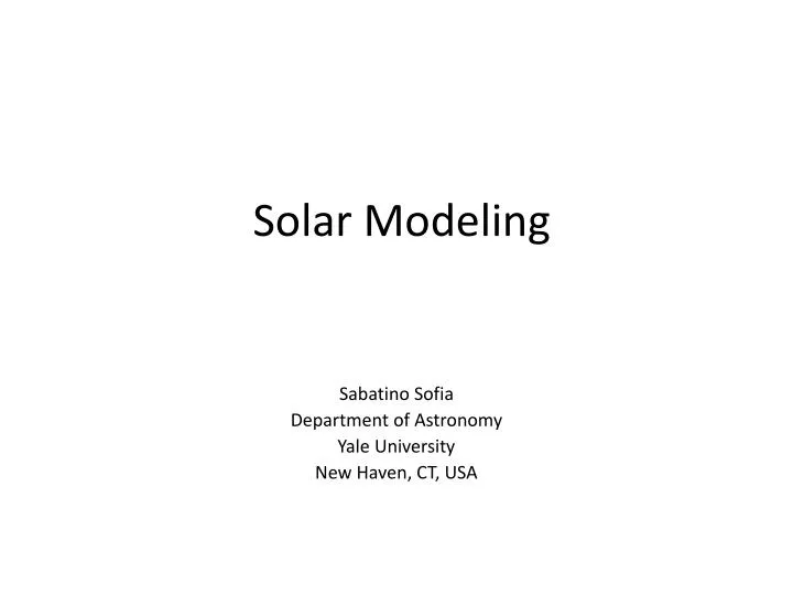 solar modeling