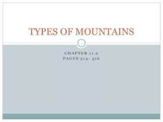 TYPES OF MOUNTAINS