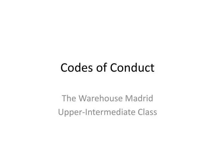 codes of conduct