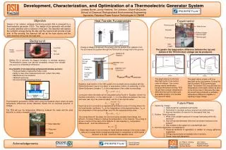 Development, Characterization, and Optimization of a Thermoelectric Generator System