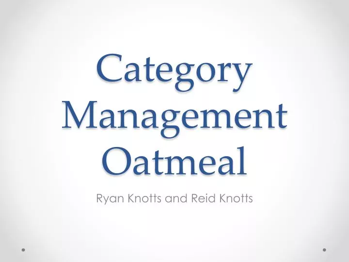 category management oatmeal