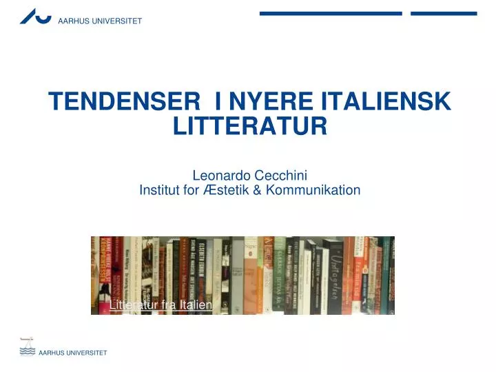 tendenser i nyere italiensk litteratur